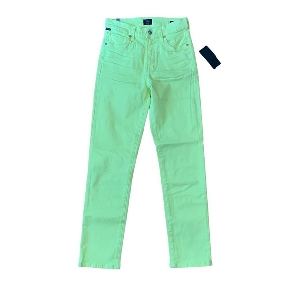CofH Cara High Rise Cigarette Jeans in Neon Blaze Yellow Size 24 - Picture 5 of 16